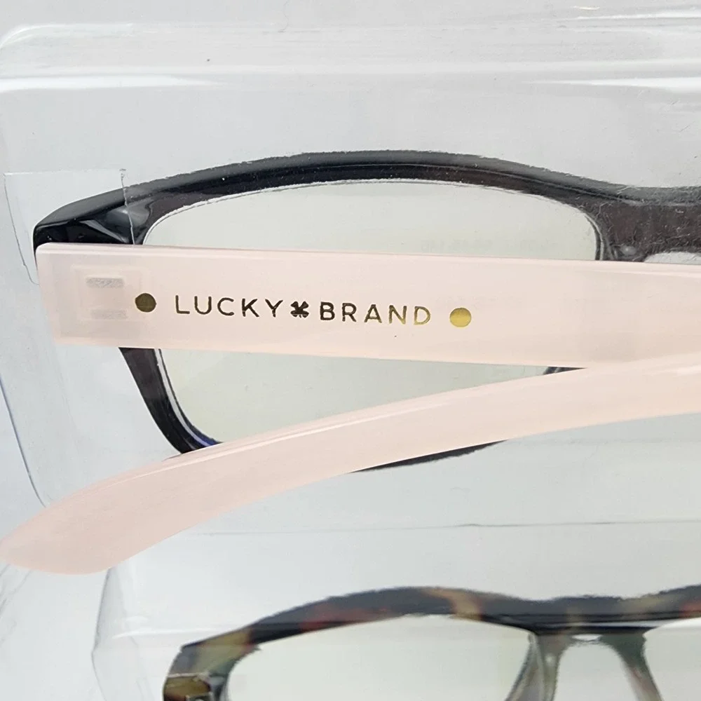 2 Pair Lucky Brand Blue Light Filtering Glasses +0.00 Tortoise Pink & Teal style
